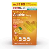 CVS Health Adult Low Dose Aspirin 81 MG Chewable Tablets, Orange, thumbnail image
