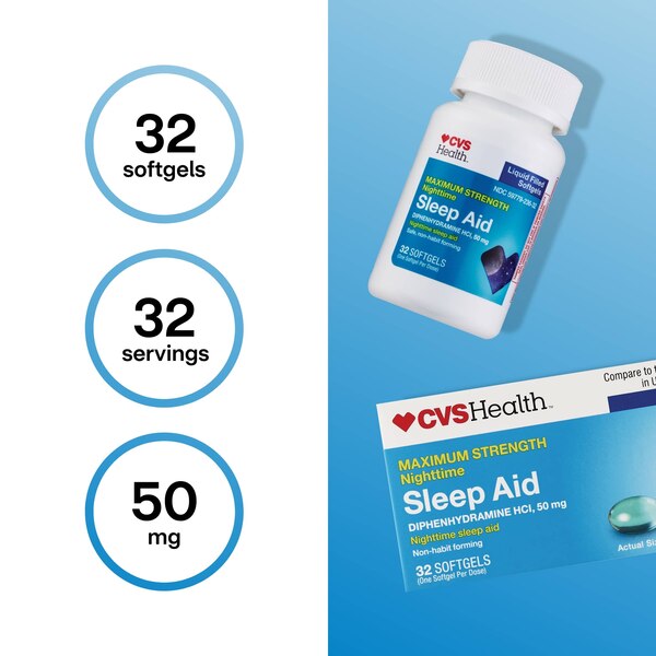 CVS Health Maximum Strength Nighttime Sleep Aid Softgels