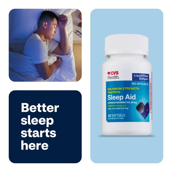 CVS Health Maximum Strength Nighttime Sleep Aid Softgels