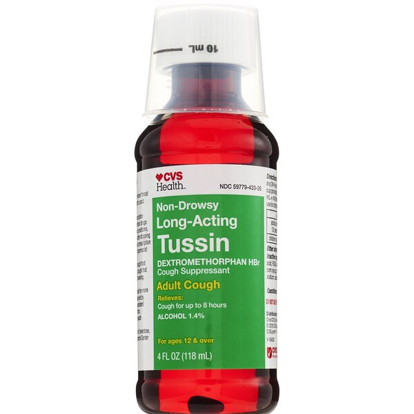 CVS Health Non Drowsy Long-Acting Tussin Adult Cough Suppressant, 4 OZ