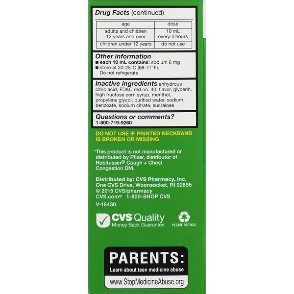 CVS Health Non Drowsy Tussin DM Cough & Chest Congestion
