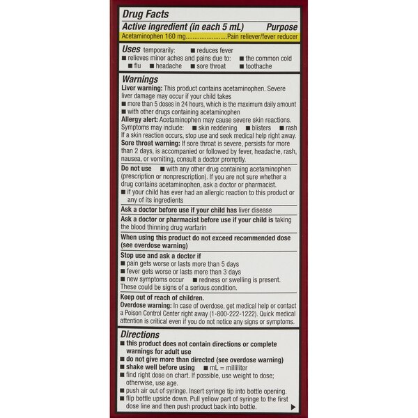 CVS Health Infants' Acetaminophen Pain Reliever & Fever Reducer Oral Suspension, Cherry, 2 FL OZ