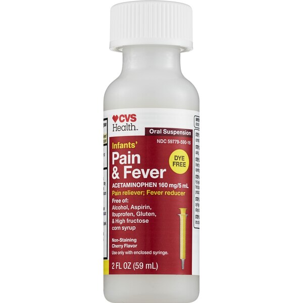 CVS Health Infants' Acetaminophen Pain Reliever & Fever Reducer Oral Suspension, Cherry, 2 FL OZ