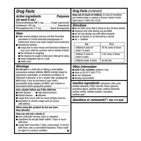 CVS Health Children's Multi-Symptom Cold Relief Liquid, Very Berry, 4 OZ