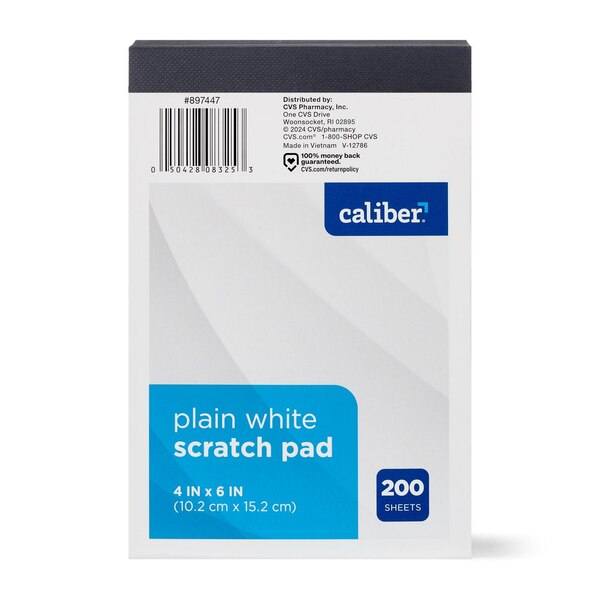 Caliber Chunky Scratch Pad, White Paper