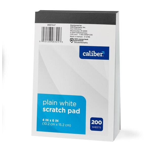 Caliber Chunky Scratch Pad, White Paper