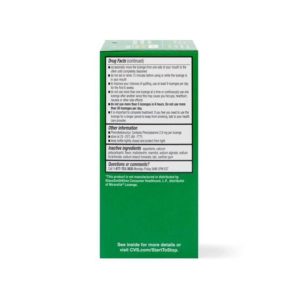 CVS Health Sugar Free Nicotine Lozenge, Mint