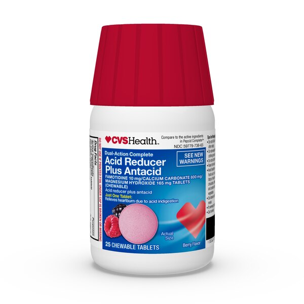 CVS Health Dual-Action Complete Acid Reducer & Antacid Chewable Tablet