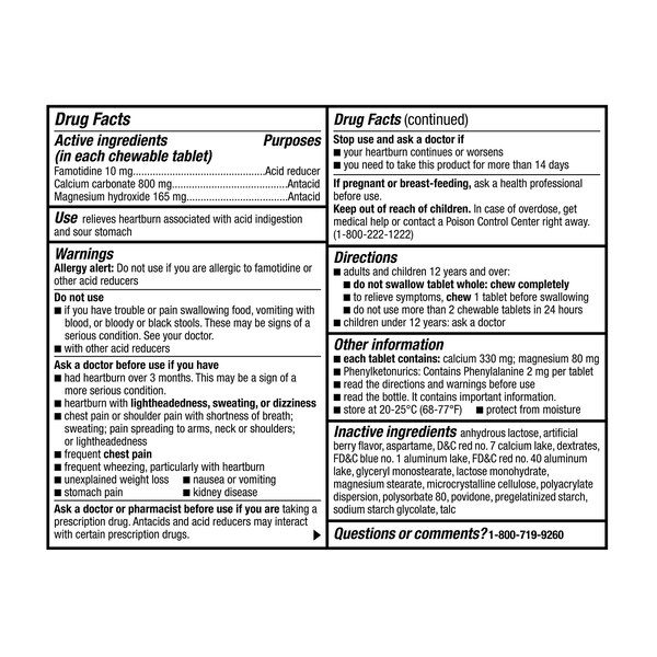 CVS Health Dual-Action Complete Acid Reducer & Antacid Chewable Tablet