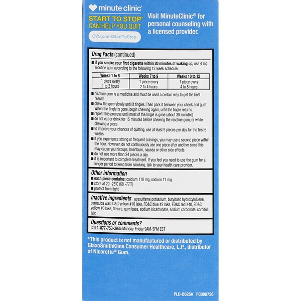CVS Health Sugar Free Nicotine Gum, Original