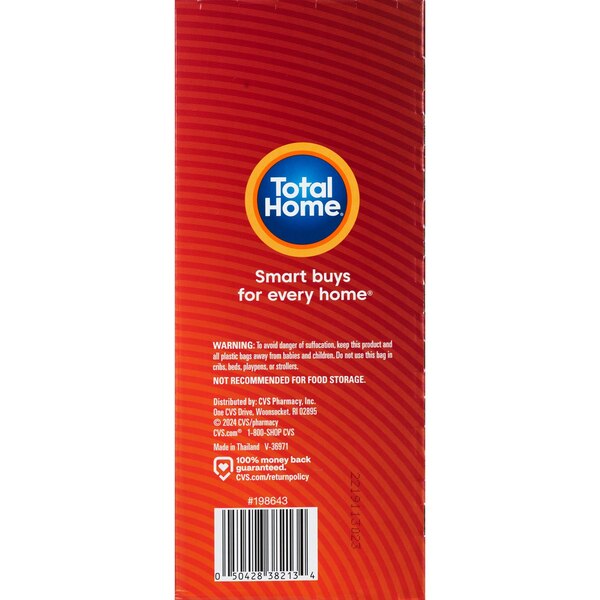 Total Home Drawstring Tall Kitchen Trash Bags, Odor Control