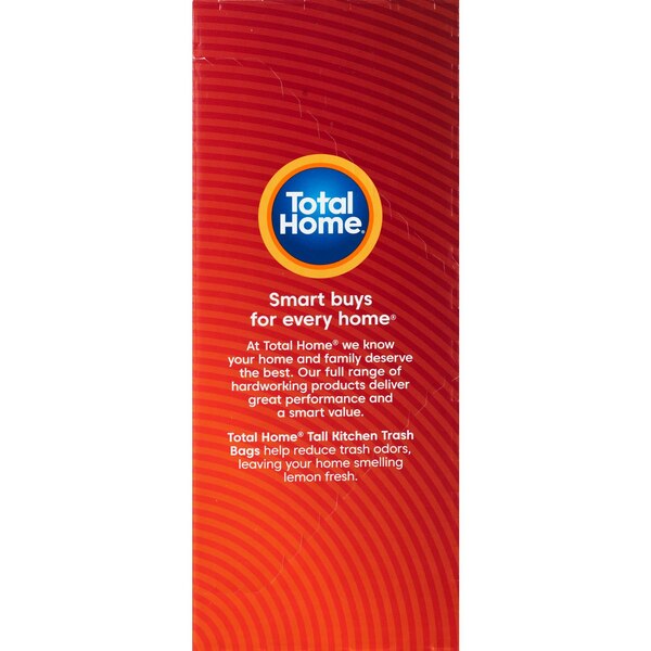 Total Home Drawstring Tall Kitchen Trash Bags, Odor Control