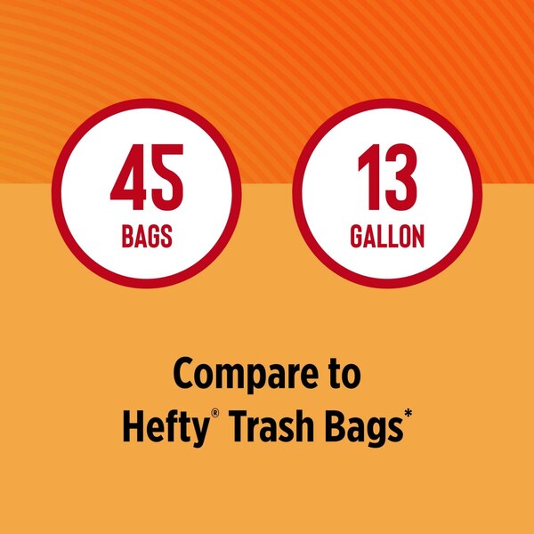 Total Home Drawstring Tall Kitchen Trash Bags, Odor Control