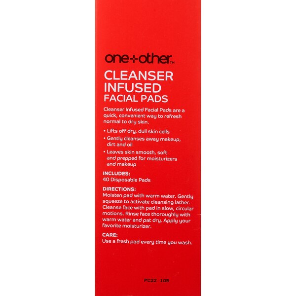 one+other Cleanser Infused Facial Pads, 40/Pack