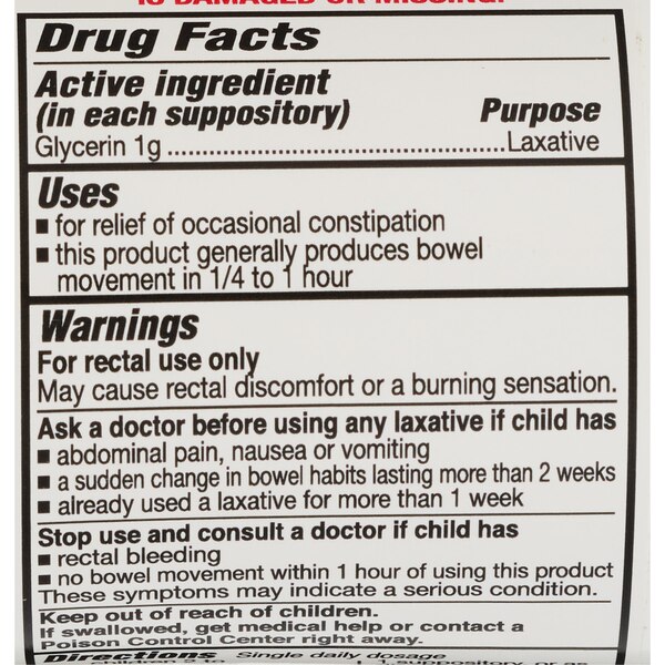 CVS Health Glycerin Suppositories Children's Laxative, 25 CT