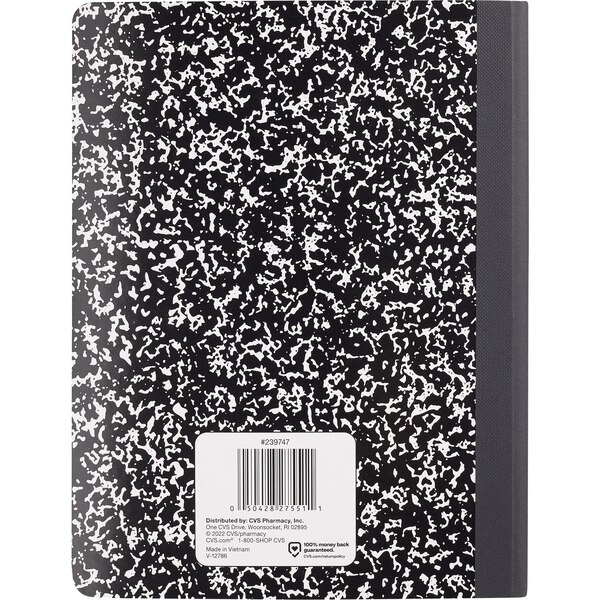 Caliber 3 Subject Composition Book Wide Ruled, 9.5"" x 7.5""