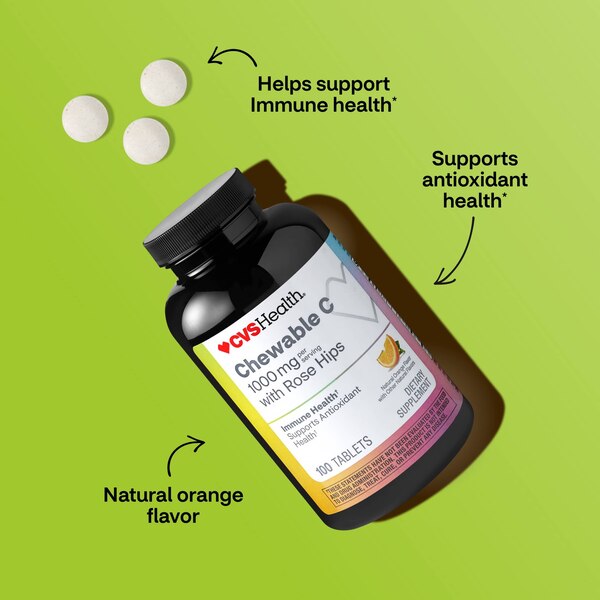 CVS Health Chewable Vitamin C Tablets, 100 CT