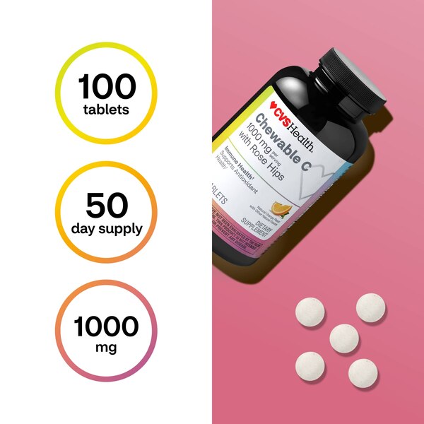 CVS Health Chewable Vitamin C Tablets, 100 CT