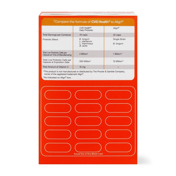 CVS Health Daily Probiotic 2 Billion CFU Capsules