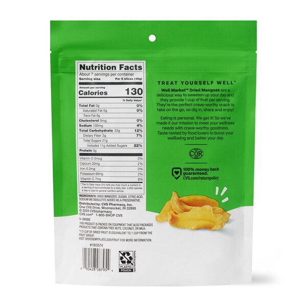 Well Market Dried Mangoes, 13 oz