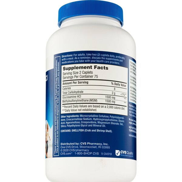 CVS Health Glucosamine HCI with MSM Caplets, 150 CT