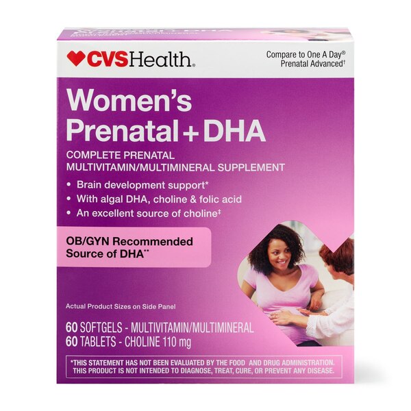 CVS Health Women's Prenatal + DHA Tablets/Softgels, 120 CT