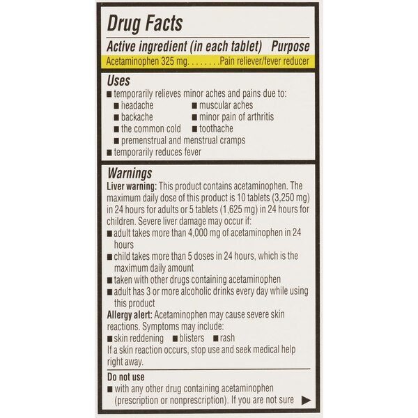 CVS Health Regular Strength Acetaminophen Pain Reliever & Fever Reducer 325 MG Tablets, 100 CT