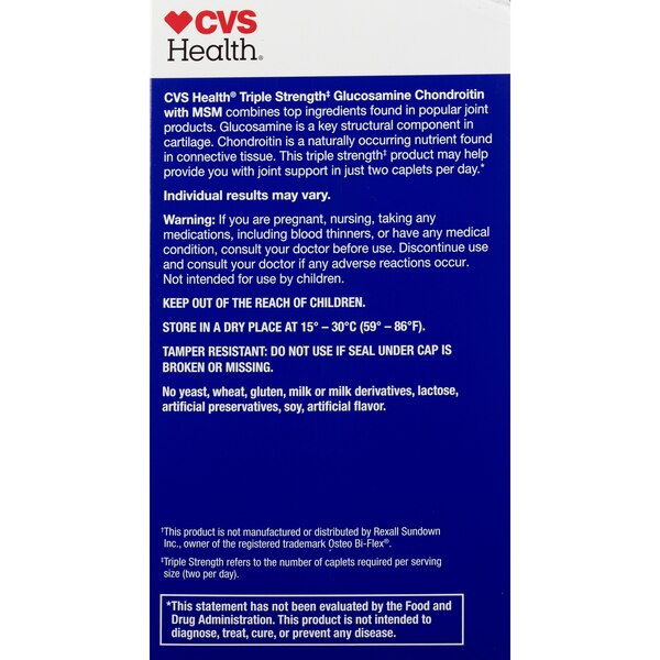 CVS Health Glucosamine Chondroitin with MSM Caplets