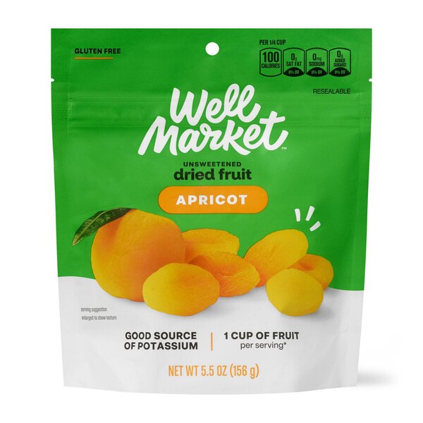 Well Market Unsweetened Dried Apricots, 5.5 oz