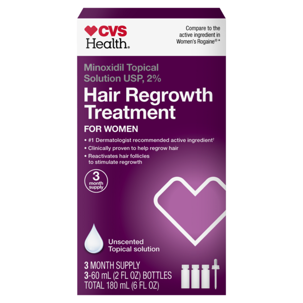 CVS Women's 2% Minoxidil Solution for Hair Regrowth