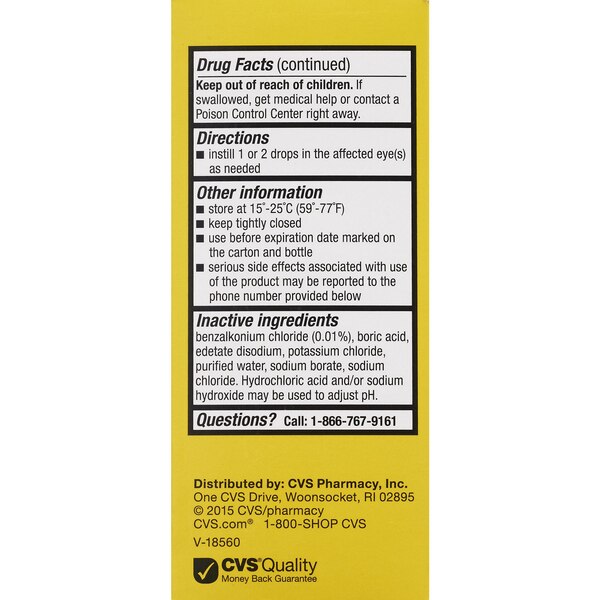 CVS Health Artificial Tears - Gotas lubricantes para ojos