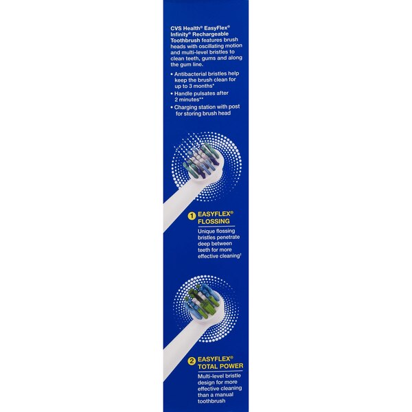 CVS Health EasyFlex Infinity Rechargeable Toothbrush with Antibacterial Bristles