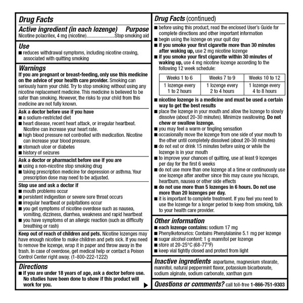 CVS Sugar Free Nicotine Lozenge, Mint