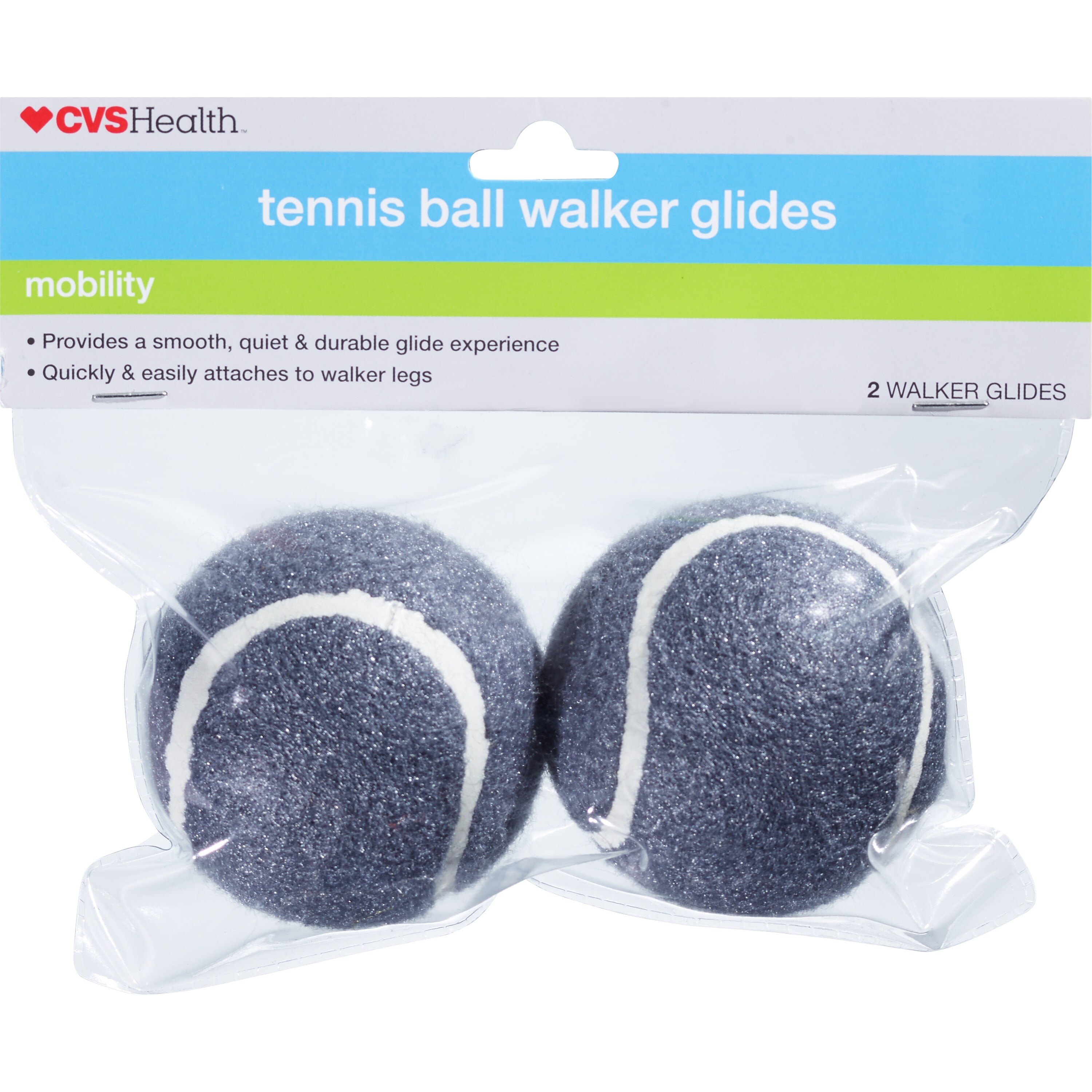CVS Health - Deslizadores traseros tipo pelota de tenis, para andadores, con bote para pelotas de tenis, 1 par