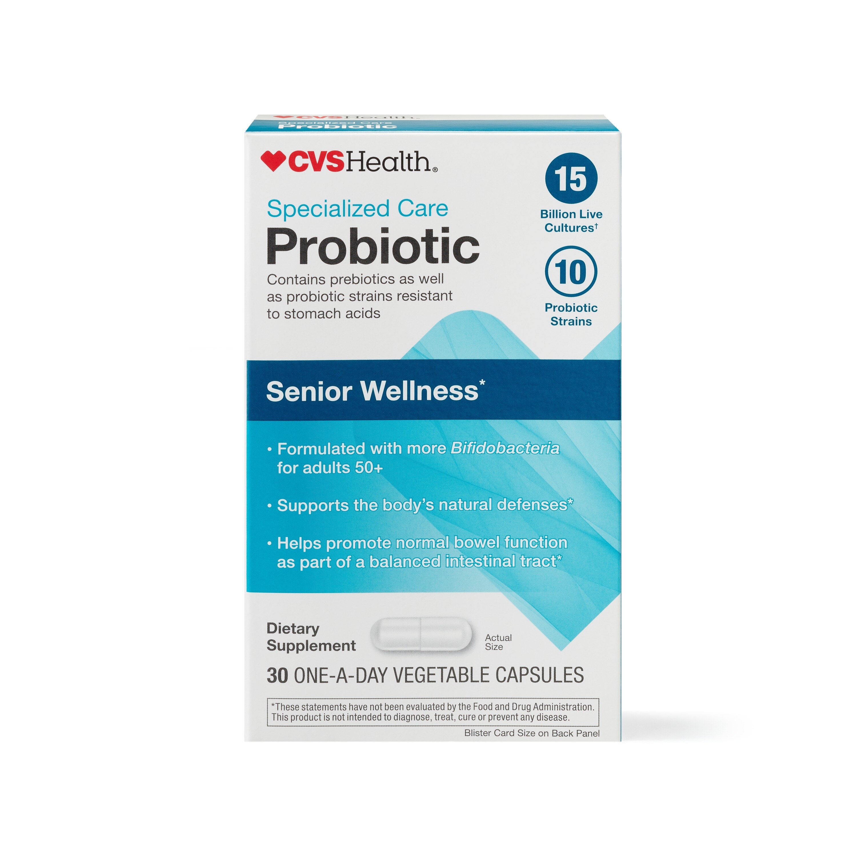 CVS Health Senior Probiotic Vegetable Capsules, 30CT