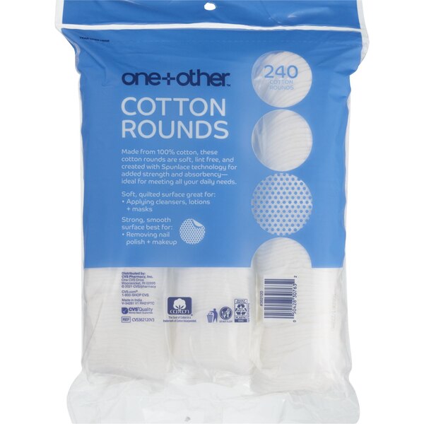 one+other Premium Cotton Rounds Soft & Strong, 240CT