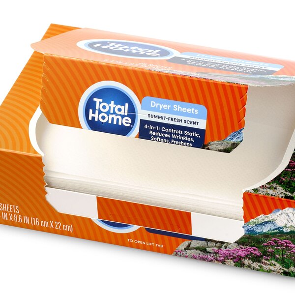Total Home Fabric Softener Dryer Sheets, Summit Fresh