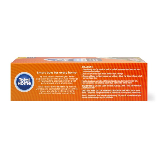 Total Home Fabric Softener Dryer Sheets, Summit Fresh