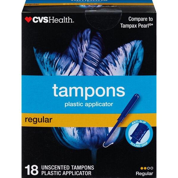 CVS Health Plastic Tampons, Regular