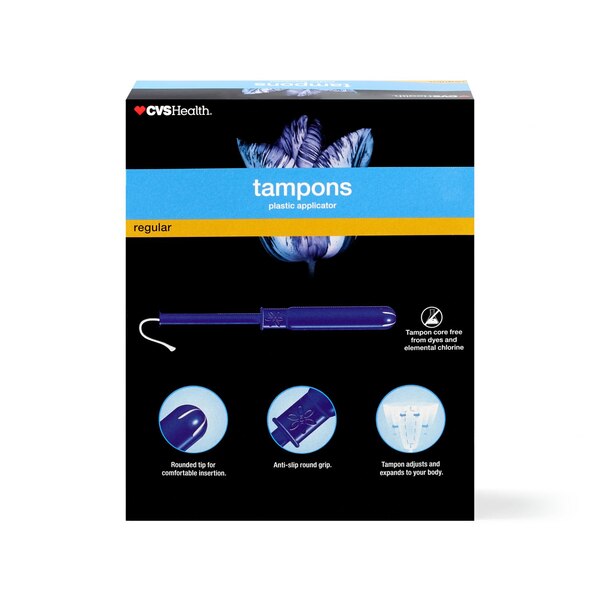 CVS Health Plastic Tampons, Regular