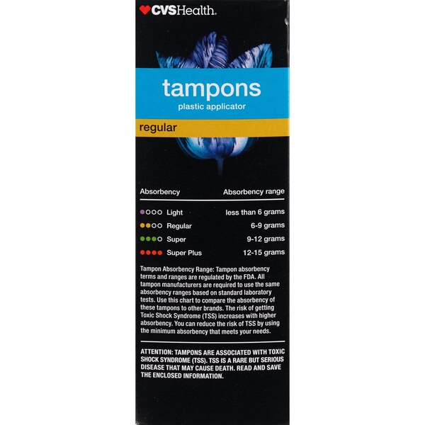 CVS Health Plastic Tampons, Regular