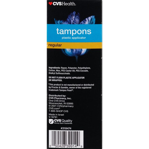 CVS Health Plastic Tampons, Regular