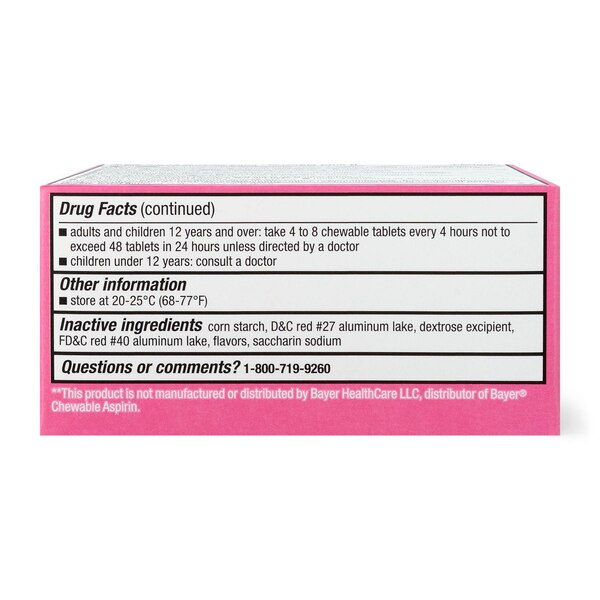 CVS Health Adult Low Dose Aspirin 81 MG Chewable Tablets, Cherry