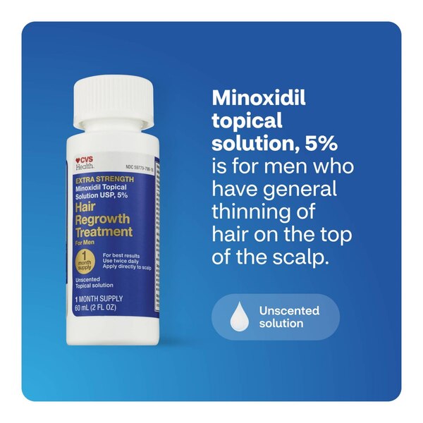 CVS Health Men's Extra Strength 5% Minoxidil Solution for Hair Regrowth