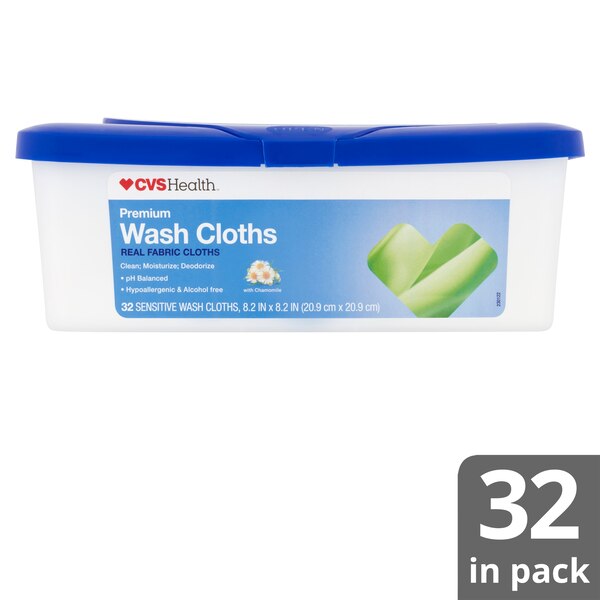 CVS Health Premium Wash Cloths, 32 CT