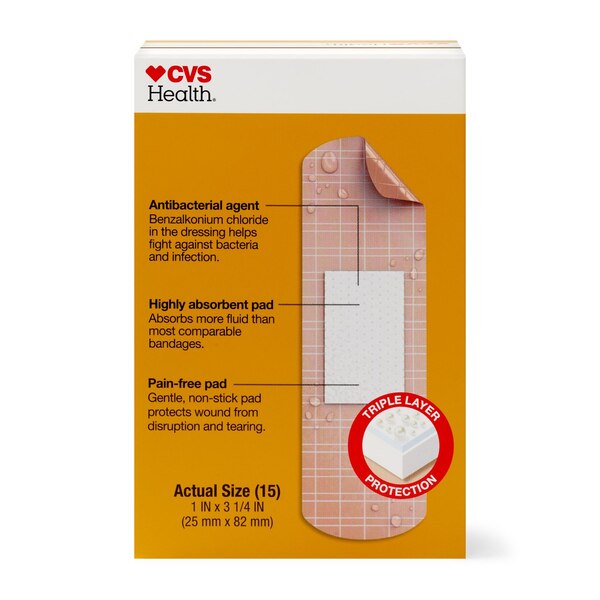 CVS Health Heavy Duty Waterproof Anti-Bacterial Bandages
