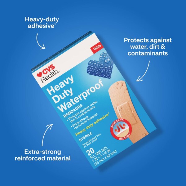 CVS Health Heavy Duty Waterproof Anti-Bacterial Bandages