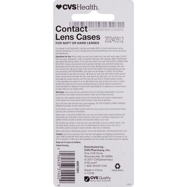 CVS Health Contact Lens Case Deluxe 2 Pack