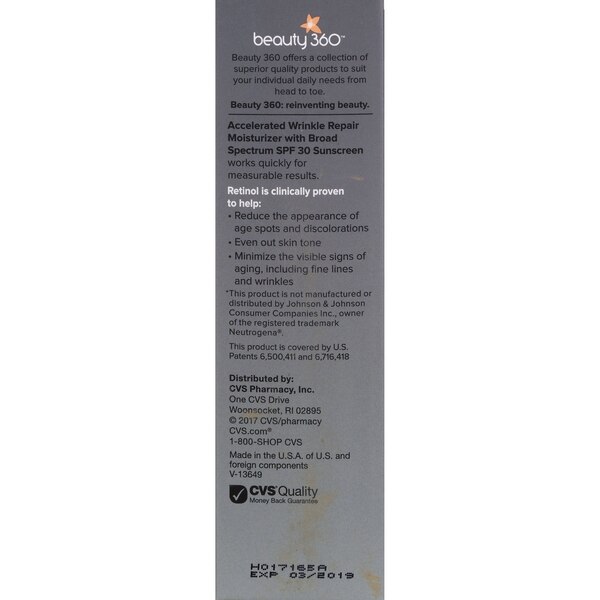 Beauty 360 Accelerated Wrinkle Repair - Hidratante de uso diario, 1 oz