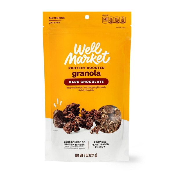 Well Market Dark Chocolate Protein-Boosted Granola, 8 oz